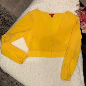 2 x 20$ Guess Vivid Yellow Button-Down Women's Top Size Medium